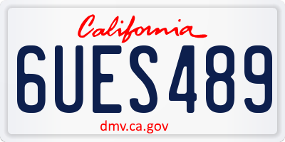 CA license plate 6UES489