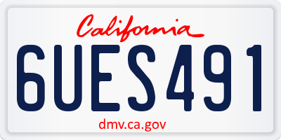 CA license plate 6UES491
