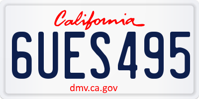 CA license plate 6UES495