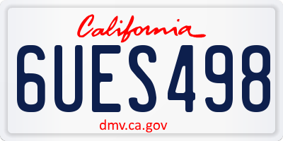 CA license plate 6UES498