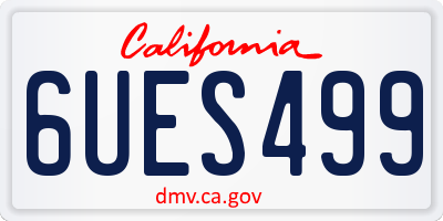 CA license plate 6UES499