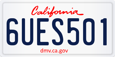 CA license plate 6UES501