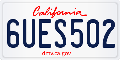 CA license plate 6UES502