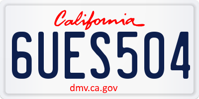 CA license plate 6UES504