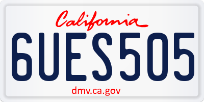 CA license plate 6UES505