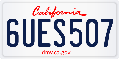 CA license plate 6UES507