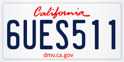 CA license plate 6UES511