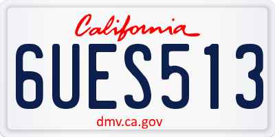 CA license plate 6UES513