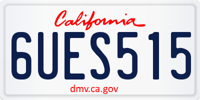 CA license plate 6UES515
