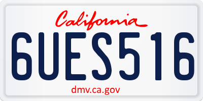 CA license plate 6UES516