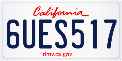 CA license plate 6UES517