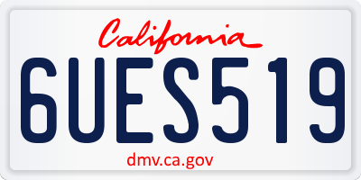 CA license plate 6UES519