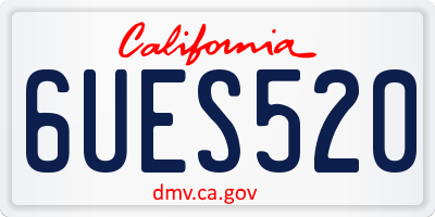 CA license plate 6UES520