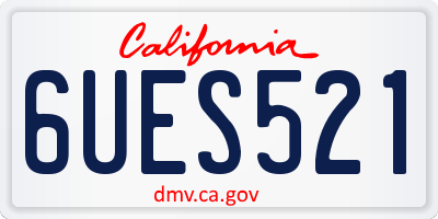 CA license plate 6UES521