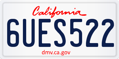 CA license plate 6UES522