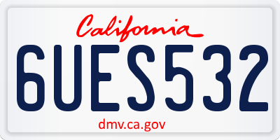 CA license plate 6UES532