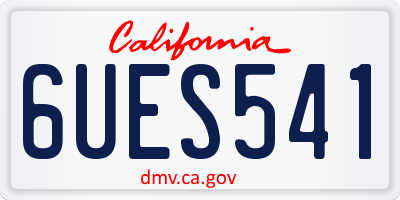 CA license plate 6UES541