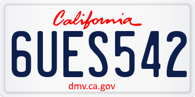 CA license plate 6UES542