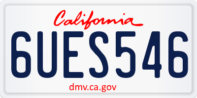 CA license plate 6UES546