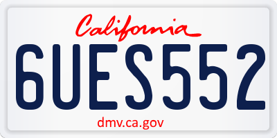 CA license plate 6UES552