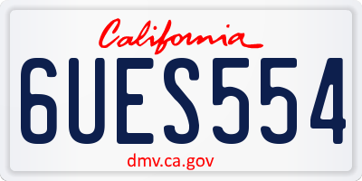 CA license plate 6UES554