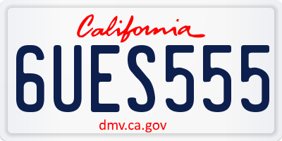 CA license plate 6UES555