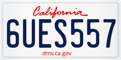 CA license plate 6UES557