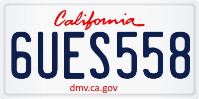 CA license plate 6UES558