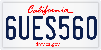 CA license plate 6UES560