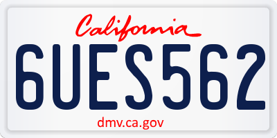 CA license plate 6UES562