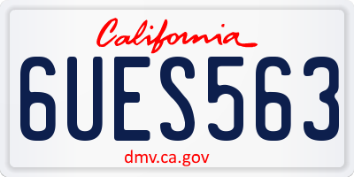 CA license plate 6UES563