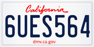 CA license plate 6UES564
