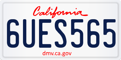 CA license plate 6UES565