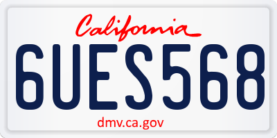 CA license plate 6UES568