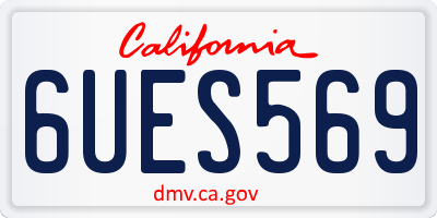 CA license plate 6UES569