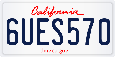 CA license plate 6UES570
