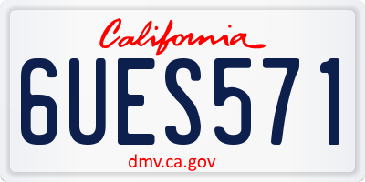 CA license plate 6UES571