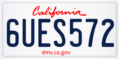 CA license plate 6UES572