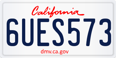 CA license plate 6UES573