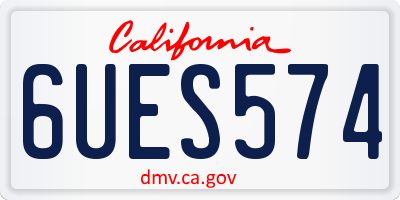 CA license plate 6UES574