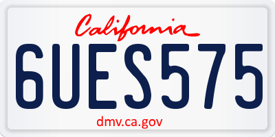 CA license plate 6UES575