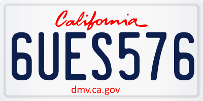 CA license plate 6UES576