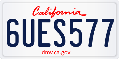 CA license plate 6UES577