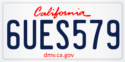 CA license plate 6UES579