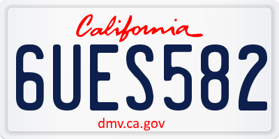 CA license plate 6UES582