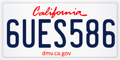 CA license plate 6UES586