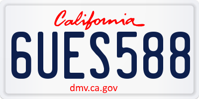 CA license plate 6UES588