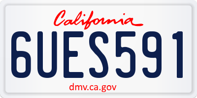 CA license plate 6UES591
