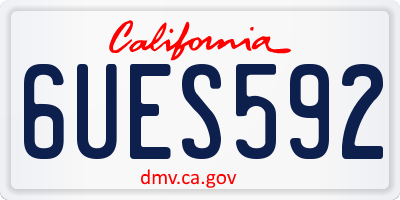 CA license plate 6UES592