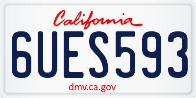 CA license plate 6UES593